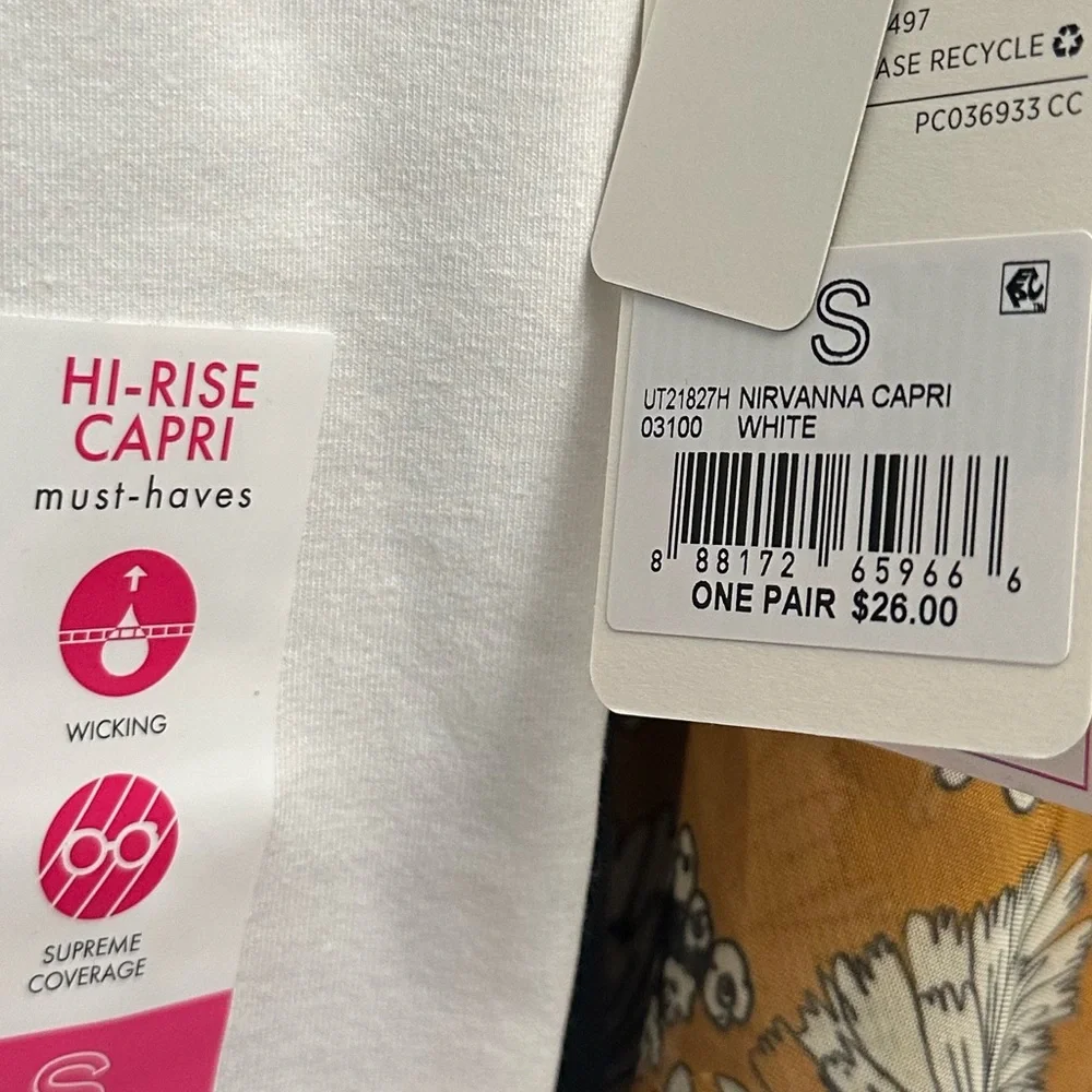 UTOPIA by HUE Women’s High Rise White Nirvanna Capri Pants Size Small